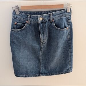 Topshop Moto Denim Mini Skirt 100% Cotton
